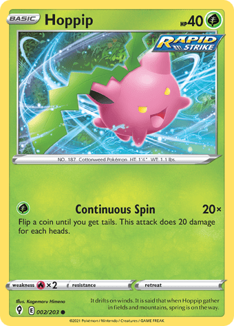 Hoppip Evolving Skies Pokemon Card