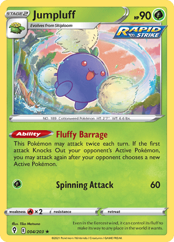 Jumpluff Evolving Skies Pokemon Card