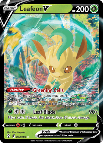 Leafeon V Evolving Skies Pokemon Card