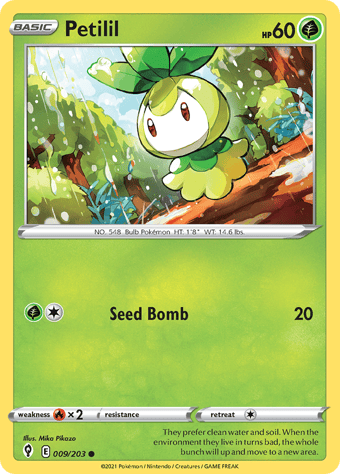 Petilil Evolving Skies Pokemon Card