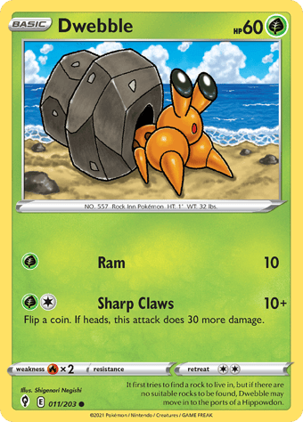 Dwebble Evolving Skies Pokemon Card