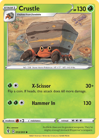 Crustle Evolving Skies Pokemon Card