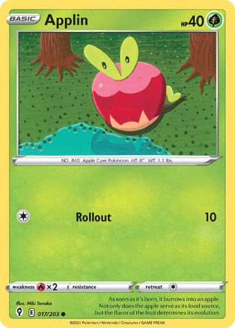 Applin Evolving Skies Pokemon Card