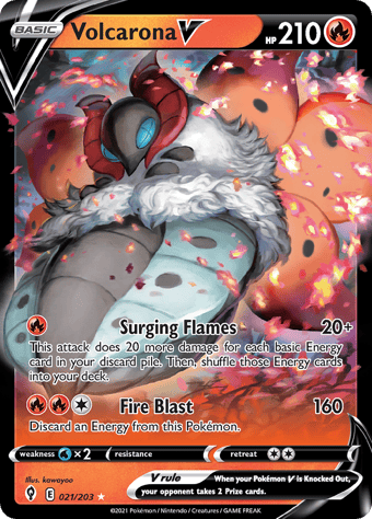 Volcarona V Evolving Skies Pokemon Card