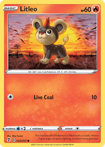 Litleo Evolving Skies Pokemon Card