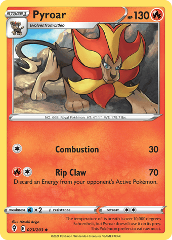 Pyroar Evolving Skies Pokemon Card