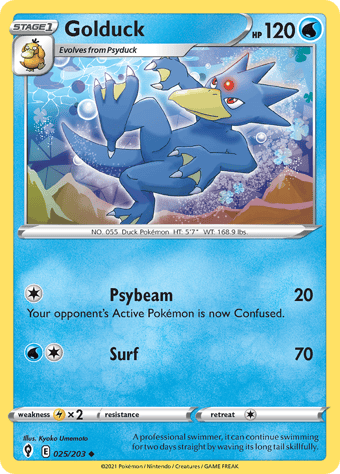 Golduck Evolving Skies Pokemon Card
