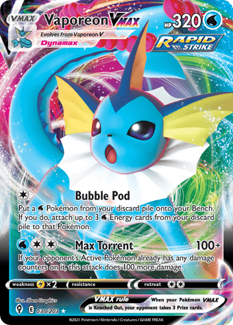 Vaporeon VMAX Evolving Skies Pokemon Card