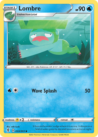 Lombre Evolving Skies Pokemon Card