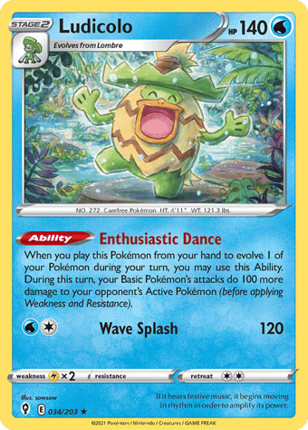 Ludicolo Evolving Skies Pokemon Card