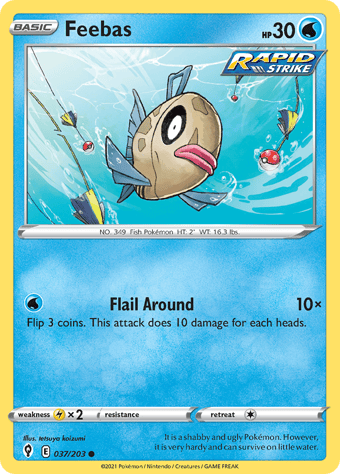 Feebas Evolving Skies Pokemon Card