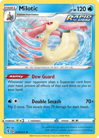 Milotic Evolving Skies Pokemon Card