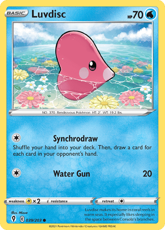 Luvdisc Evolving Skies Pokemon Card
