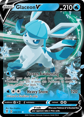 Glaceon V Evolving Skies Pokemon Card