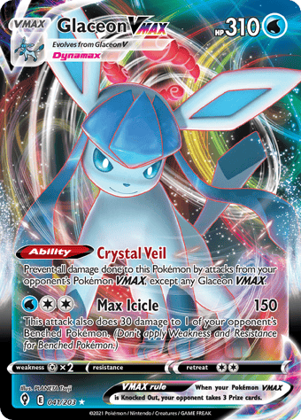 Glaceon VMAX Evolving Skies Pokemon Card