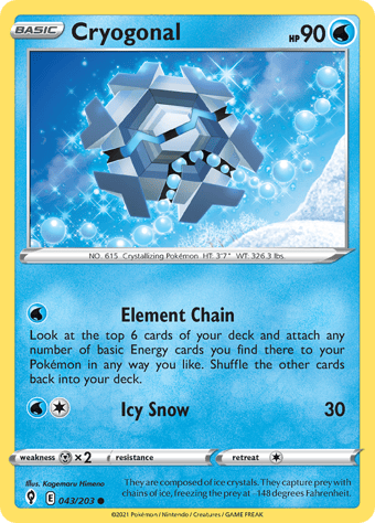 Cryogonal Evolving Skies Pokemon Card