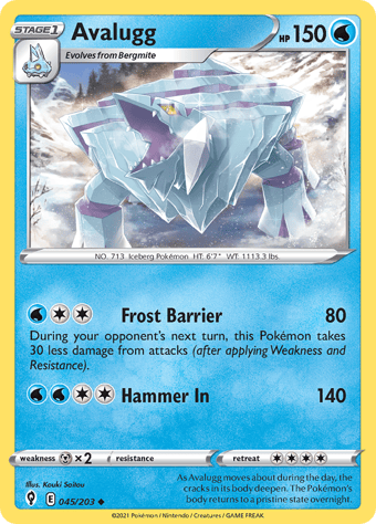 Avalugg Evolving Skies Pokemon Card