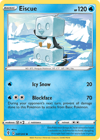 Eiscue Evolving Skies Pokemon Card