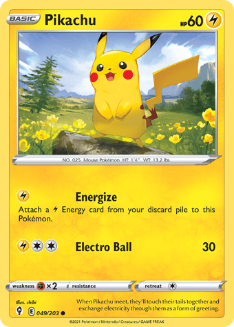 Pikachu Evolving Skies Pokemon Card