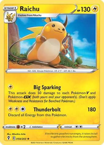Raichu Evolving Skies Pokemon Card