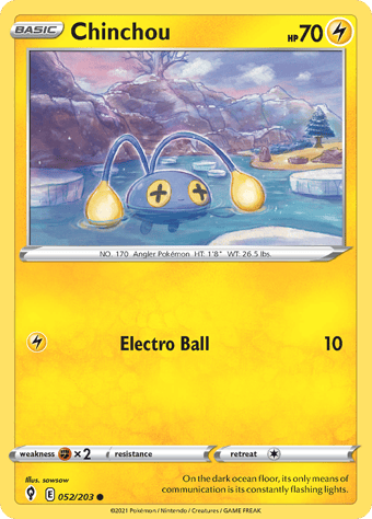 Chinchou Evolving Skies Pokemon Card