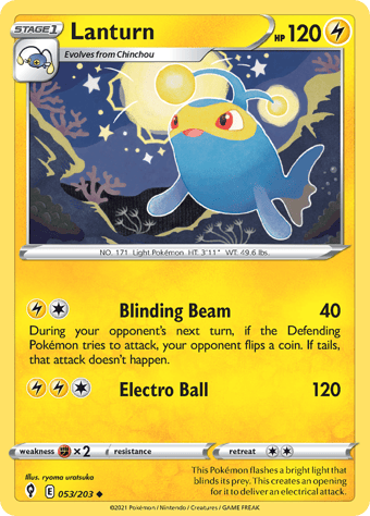 Lanturn Evolving Skies Pokemon Card