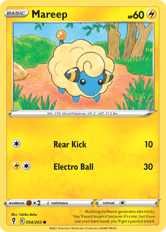 Mareep Evolving Skies Pokemon Card
