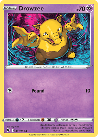 Drowzee Evolving Skies Pokemon Card