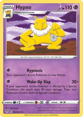 Hypno Evolving Skies Pokemon Card