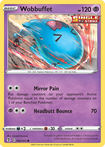 Wobbuffet Evolving Skies Pokemon Card