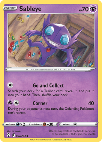 Sableye Evolving Skies Pokemon Card