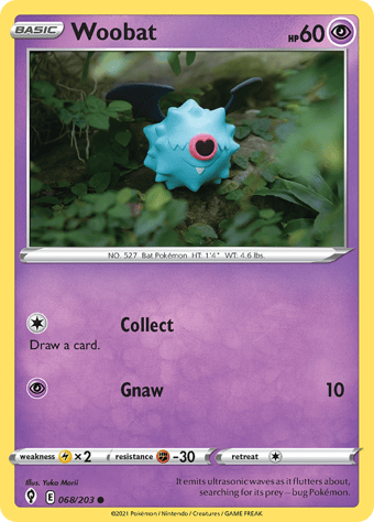 Woobat Evolving Skies Pokemon Card
