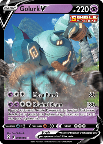 Golurk V Evolving Skies Pokemon Card