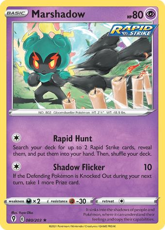Marshadow Evolving Skies Pokemon Card