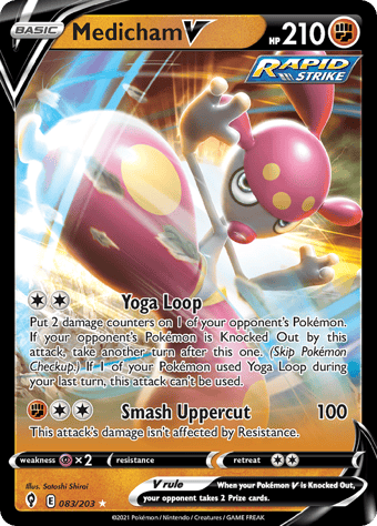 Medicham V Evolving Skies Pokemon Card