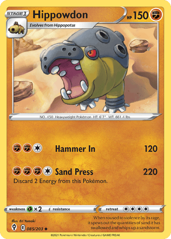 Hippowdon Evolving Skies Pokemon Card