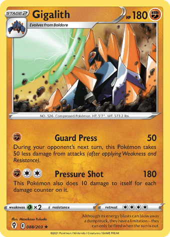 Gigalith Evolving Skies Pokemon Card
