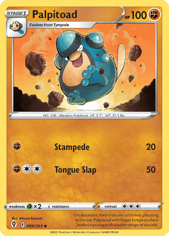 Palpitoad Evolving Skies Pokemon Card