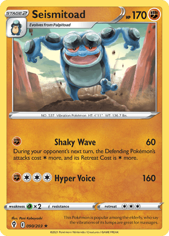 Seismitoad Evolving Skies Pokemon Card