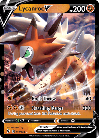 Lycanroc V Evolving Skies Pokemon Card