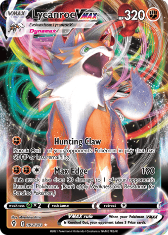 Lycanroc VMAX Evolving Skies Pokemon Card