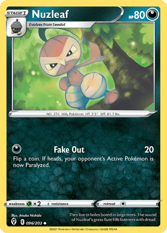 Nuzleaf Evolving Skies Pokemon Card