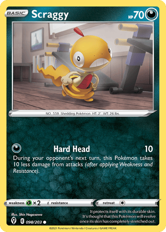 Scraggy Evolving Skies Pokemon Card