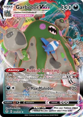 Garbodor VMAX Evolving Skies Pokemon Card