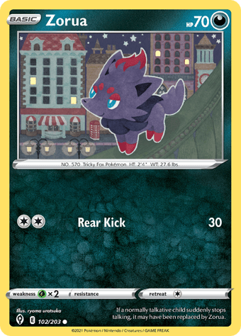 Zorua Evolving Skies Pokemon Card