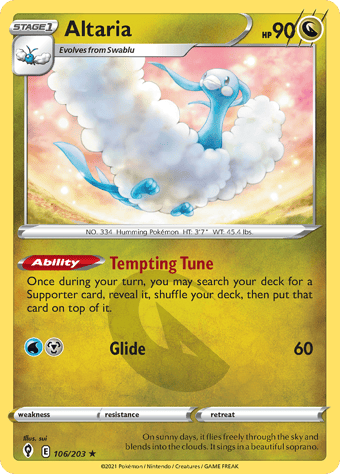 Altaria Evolving Skies Pokemon Card