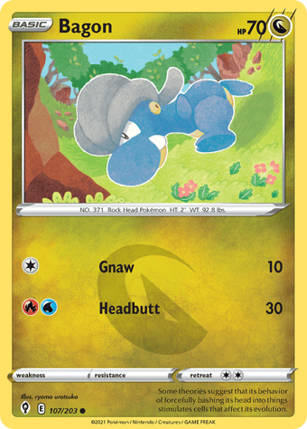 Bagon Evolving Skies Pokemon Card