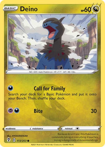 Deino Evolving Skies Pokemon Card