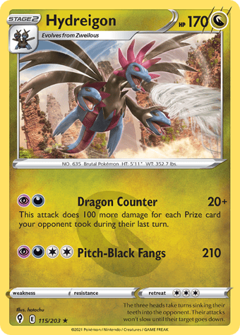 Hydreigon Evolving Skies Pokemon Card