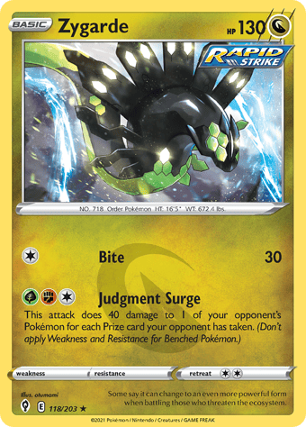 Zygarde Evolving Skies Pokemon Card